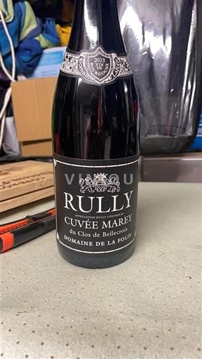 Vin Rouge sec Cuvée Marey du Clos de Bellecroix Domaine La Folie 2023 France Bourgogne Rully AOC