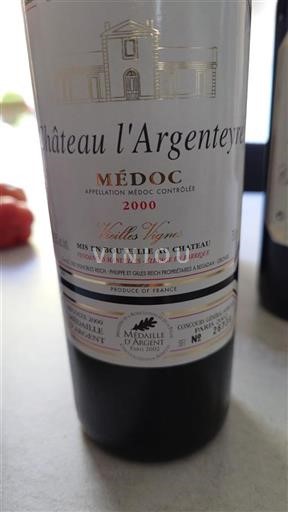 Bordeaux Médoc Château L'Argenteyre Vieilles Vignes 2000