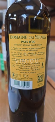 Languedoc și Roussillon Vin de Pays d'Oc Domaine Les Yeuses Viognier 2024