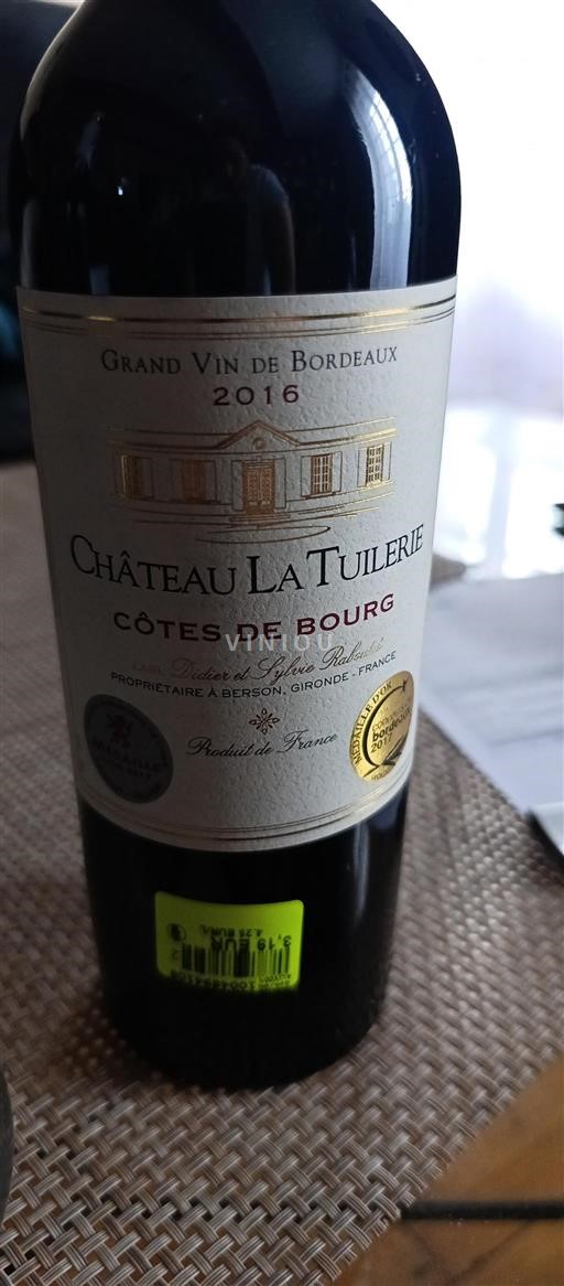 Burdeos Côtes-de-bourg Château La Tuillerie 2016