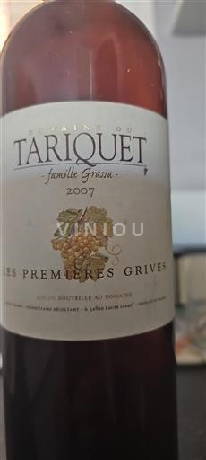 Sydväst Côtes de Gascogne Domaine Tariquet Les Premières Grives 2007