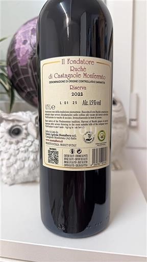 Piamonte Ruché di Castagnole Monferrato Montalbera Il Fondatore 2022