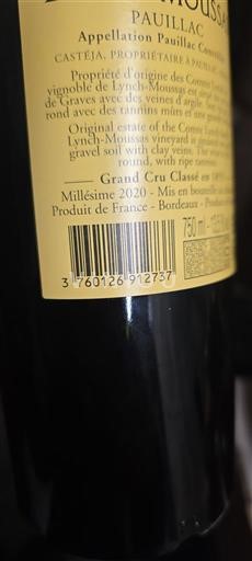 Bordeaux Pauillac Grand Cru Lynch-Moussas 2020