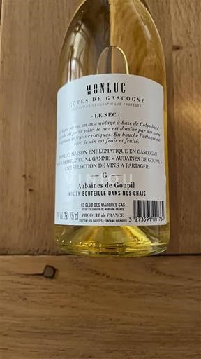 Tây Nam Côtes de Gascogne Monluc Le Sec Không niên vụ