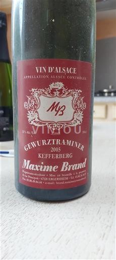 Alsace Grand Cru Maxime Brand Kefferberg 2005