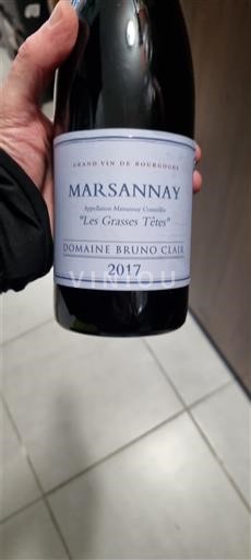 Bourgogne Marsannay Domaine Bruno Clair Les Grasses Têtes 2017