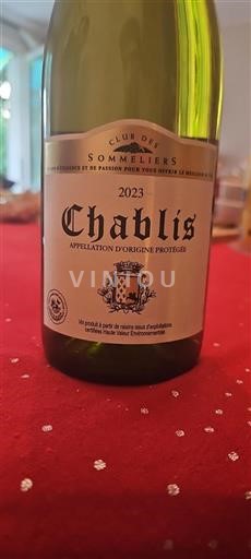 Vin Blanc sec Club des Sommeliers 2023 France Bourgogne Chablis AOC hve