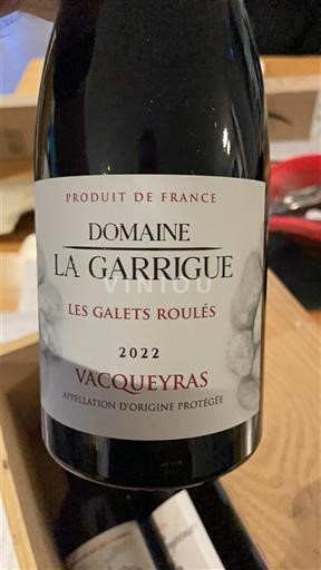 Thung lũng Rhône Vacqueyras Domaine La Garrigue Les Galets Roulés 2022
