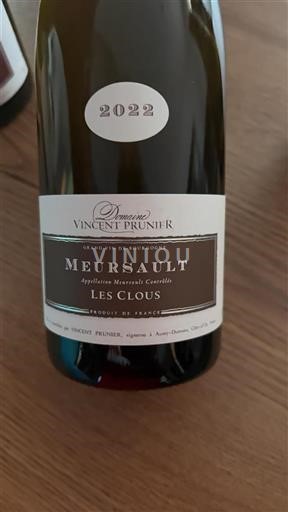 Burgund Meursault Domaine Vincent Prunier Les Clous 2022