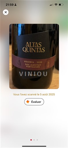Portogallo Alentejo Altas Quintas Reserva 2020