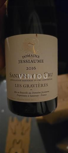 Borgoña Santenay Premier Cru Domaine Jessiaume Les Gravières 2016