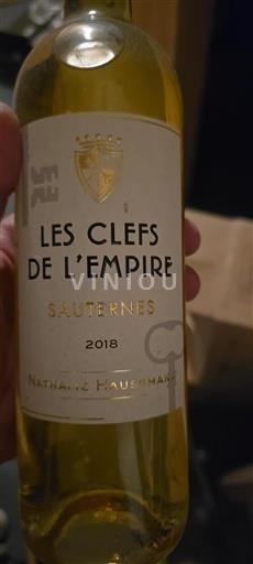 Bordeaux Sauternes Les Clefs de l'Empire 2018