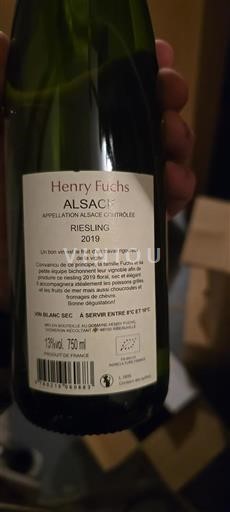 Alsacia Grand Cru Henry Fuchs 2019