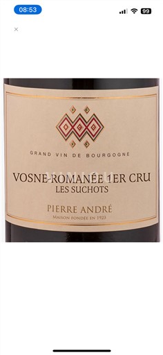 Bourgondië Vosne-Romanée Premier Cru Pierre André Les Suchots 2020