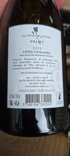 Languedoc and Roussillon Côtes Catalanes Château Valmy Les Roses Blanches 2022
