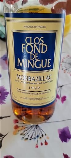 Sydväst Monbazillac Clos Fond de Mingue 1992