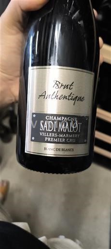 Champaña Champán Premier Cru Sadi Malot Brut Authentique Sin añada