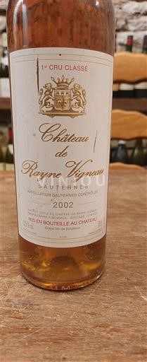 Bordeaux Sauternes 1er Cru Classé Château Rayne Vigneau 2002