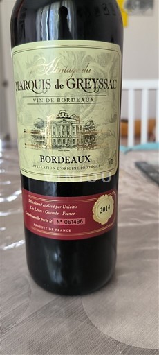 Bordeaux Marquis de Greyssac L'Héritage 2014