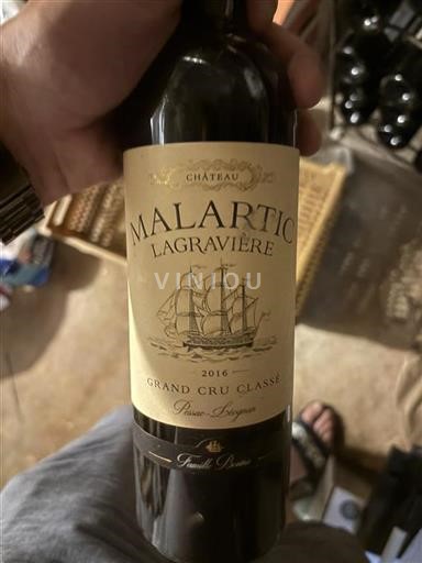 Vin Rouge sec Château Malartic-Lagravière 2016 France Bordeaux Pessac-Léognan AOC Grand Cru