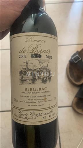Sydvestfrankrig Bergerac Domaine Bernis Exceptionnelle 2002