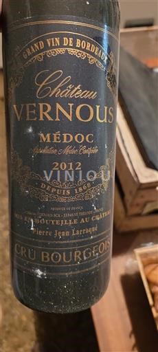 Bordeaux Médoc Cru Bourgeois Château Vernous 2012