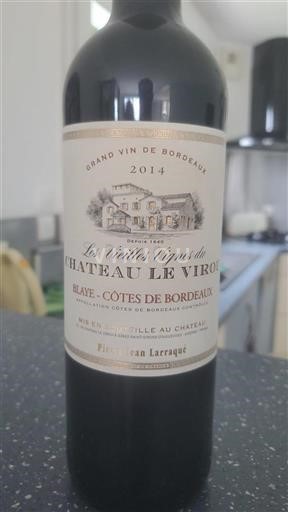 Burdeos Blaye-Côtes de Burdeos Château Le Virou Les Vieilles Vignes 2014
