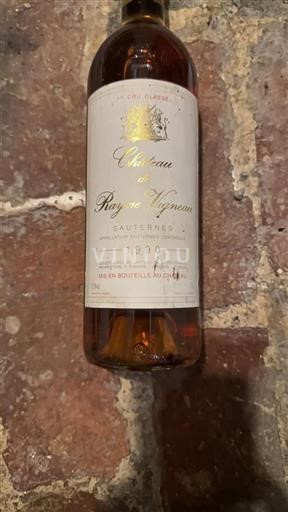 Bordeaux Sauternes Premier Cru Château Rayne Vigneau 1990