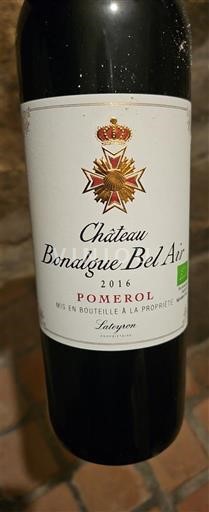 Bordeaux Pomerol Château Bonalgue Bel Air 2016