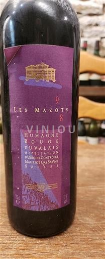 Vin Rouge sec Les Mazots Maurice Gay 1998 Suisse Valais Humagne Rouge AOC