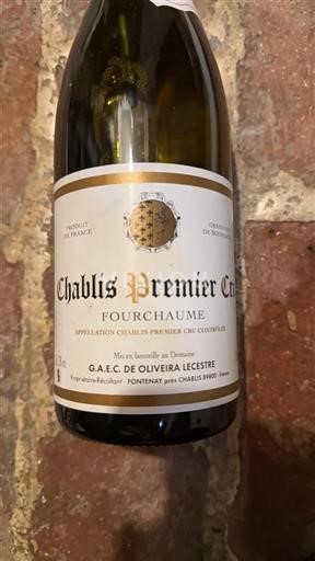 Vin Blanc sec Fourchaume GA.E.C. de Oliveira Lecestre Non millésimé France Bourgogne Chablis AOC Premier Cru