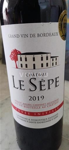 Bordeaux Ni doloceno Château Le Sèpe Initiale 2019