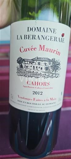 Sud-Ovest Cahors Domaine La Berangeraie Maurin 2012