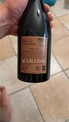 Vin Rouge sec Caractère Domaine Tano Pechard 2022 France Beaujolais Régnié AOC