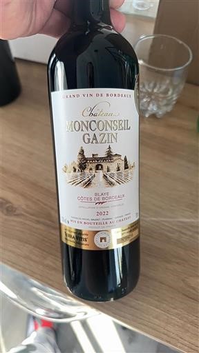 Bordeaux Blaye-côtes-de-bordeaux Château Monconseil-Gazin 2022