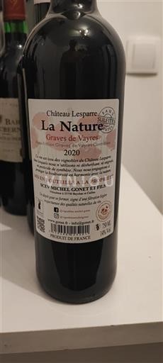 Bordeaux Graves-de-Vayres Château Lesparre La Nature 2020