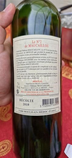 Burdeos Moulis-en-Médoc Château Maucaillou N°2 de Maucaillou 2010