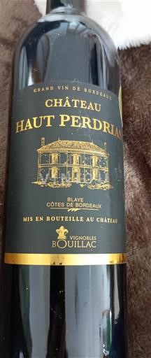 Burdeos Blaye-Côtes de Burdeos Château Haut Perdrias 2018