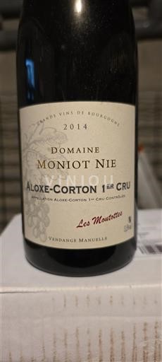 Burgundy Aloxe-Corton Premier Cru Domaine Moniot Nie Les Moutottes 2014