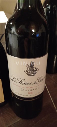 Bordeaux Margaux La Sirène de Giscours 2012