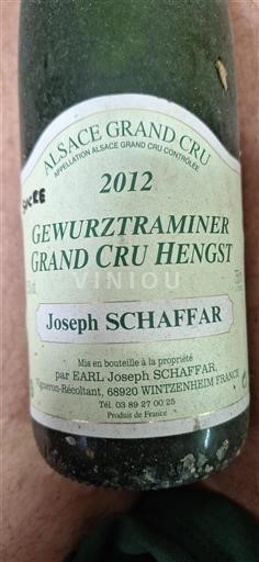 Alsacia No especificado Grand Cru Joseph Schaffar Gewurztraminer Grand Cru Hengst 2012