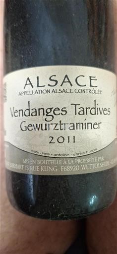 Alsace Vendanges Tardives Antoine Ehrhart Gewurztraminer 2011
