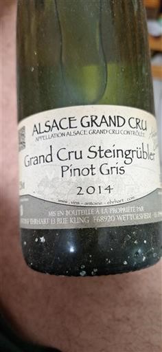 Alsace Alsace Grand Cru Grand Cru Antoine Ehrhart Grand Cru Steingrübler 2014