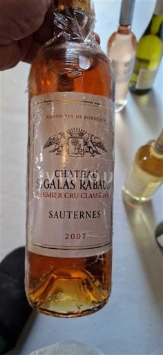 Bordeaux Sauternes Premier Cru Château Sigalas Rabaud 2007