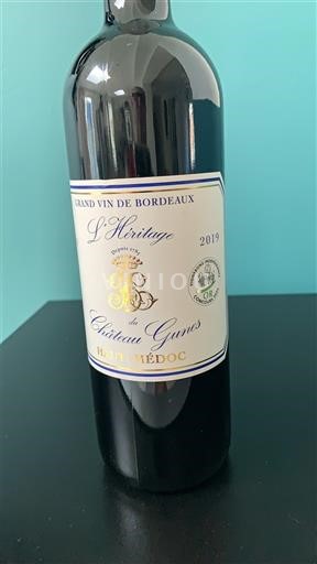 Bordeaux Haut-Médoc Château Gunes L'Héritage 2019