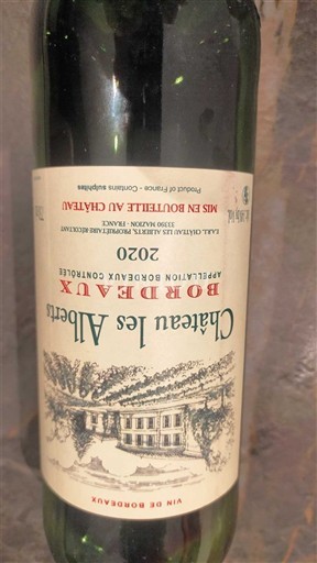 Bordeaux Château Les Alberts 2020