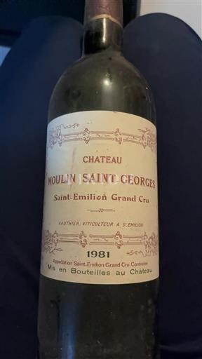 Bordeaux Saint-Émilion Grand Cru Grand Cru Château Moulin Saint-Georges 1981