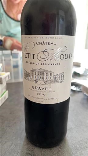 Bordéus Graves Château Petit Mouta Sélection Les Carmes 2010