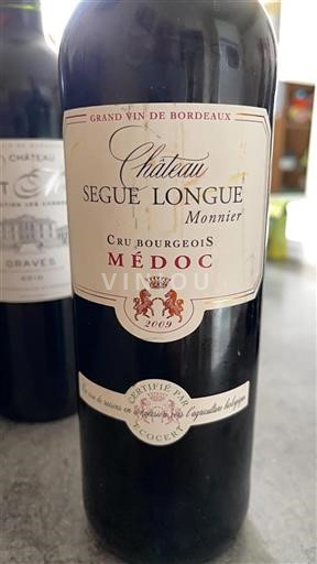 Bordéus Médoc Cru Bourgeois Château Segue Longue Monnier 2009