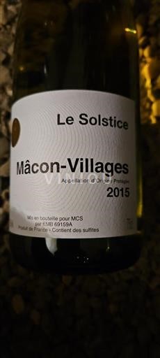 Bourgogne Mâcon och Mâcon-Villages Le Solstice 2015